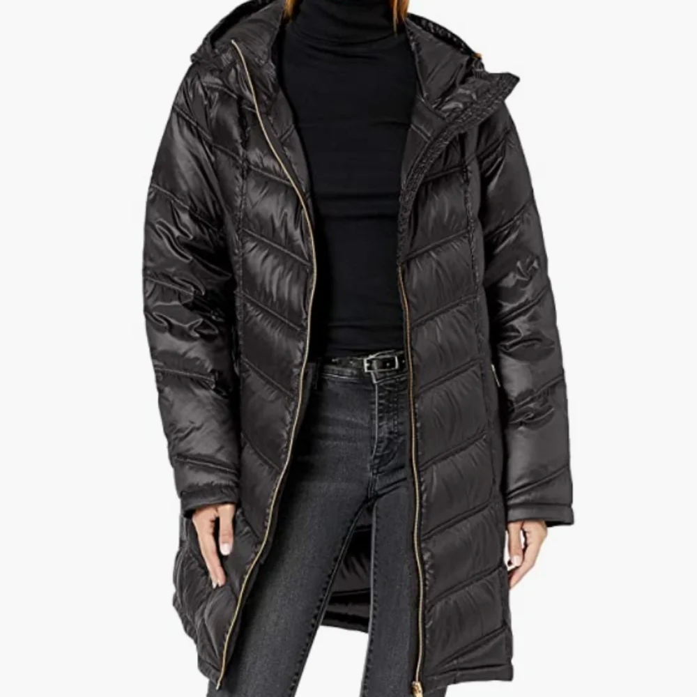 NEW Calvin Klein Women's Hooded Chevron Quilted Packable Down Jacket 3X - Picture 1 of 9